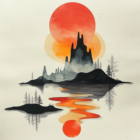 包豪斯波普艺术复古标记画