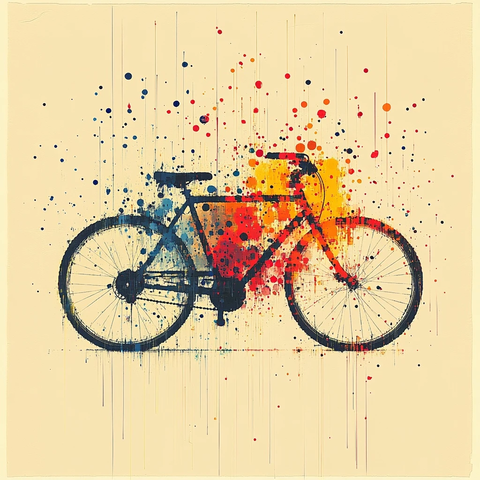 抽象自行车图案设计