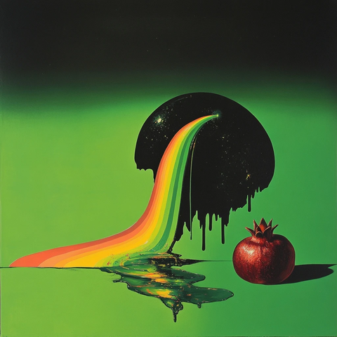 绿色房间中的彩虹影子