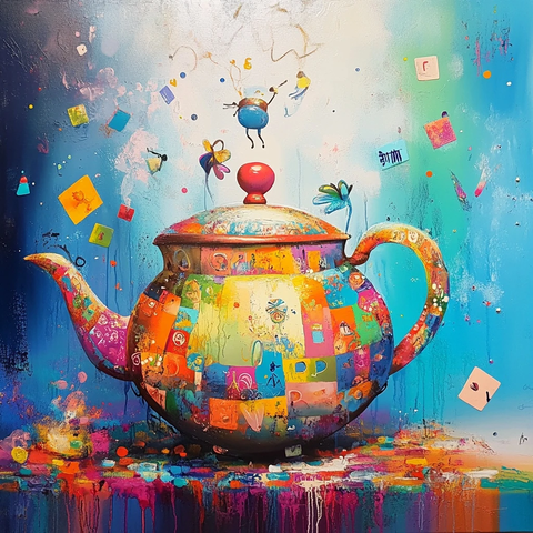 飞舞图片与彩色字母片段