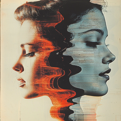 科学家影像与碎片化面孔