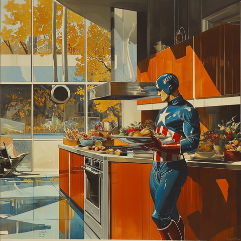 队长制作感恩节晚餐