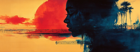 红白蓝变色龟背竹音乐封面