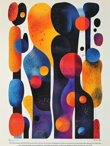 彩色蛋形几何抽象图案