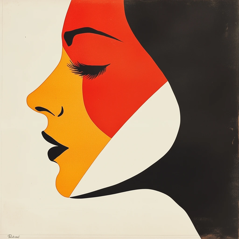 女子身影与简约色彩