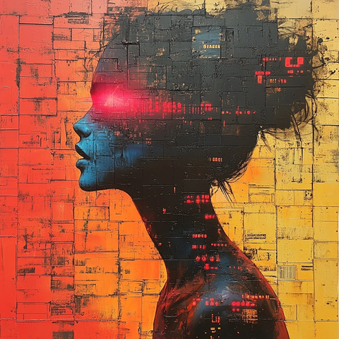 街头艺术二进制拼贴