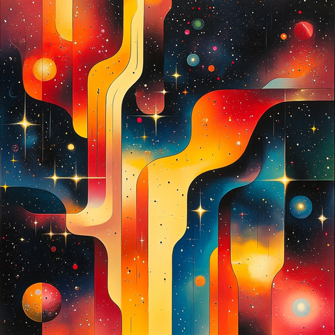 方格图案银河壁纸