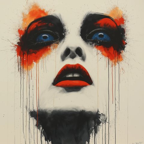 墨点抽象人脸艺术