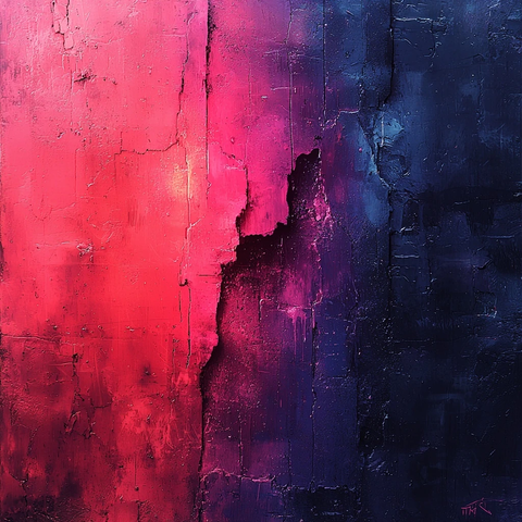 扭曲几何与霓虹光影