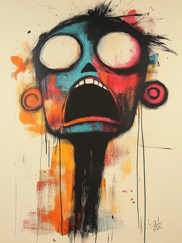 卡通人物大眼睛针状突起耳环