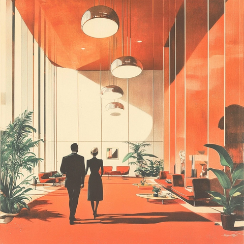 办公室情侣红毯漫步