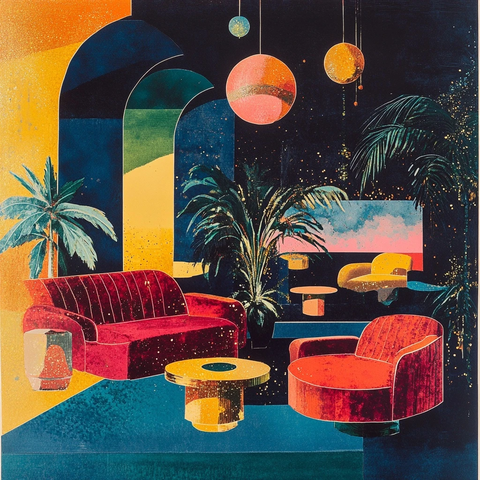 复古宝石色调烟雾屏幕印刷