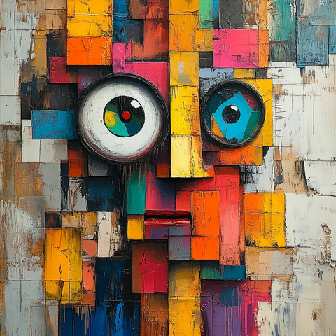 几何图腾抽象艺术油彩