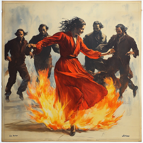 魔术师与火焰舞者舞台表演