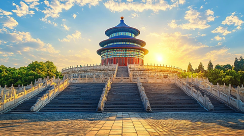 天坛壮丽景象古老建筑的恢宏气势