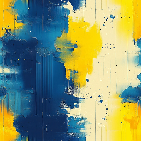 蓝色黄色像素化数字错误图案