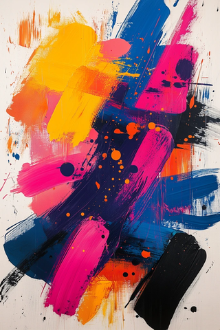 多彩书法字母抽象画
