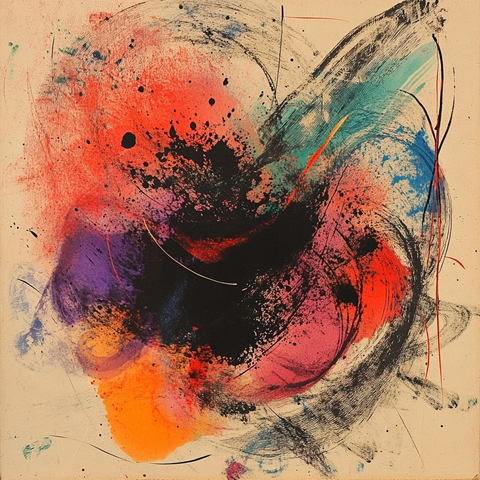 肾脏形状抽象艺术印刷