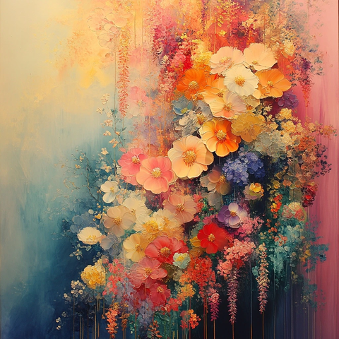 抽象花卉长卷横幅