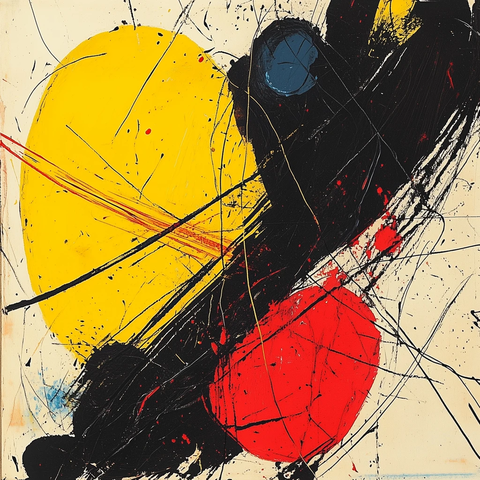 黄红黑抽象涂鸦灵感维尼
