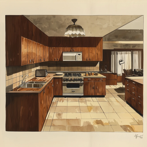 年代美式古典厨房