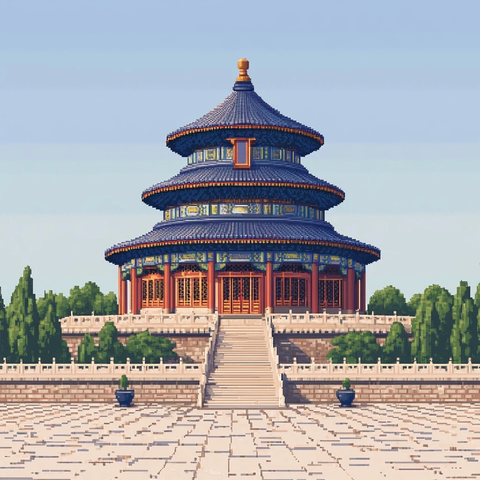 传统建筑天坛的宏伟外观