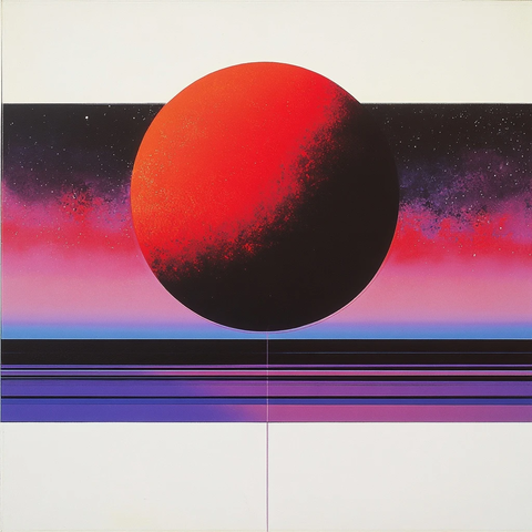 红球置于多彩背景中央