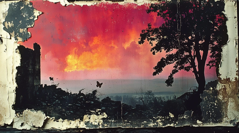 旧笔记本油污野花蝴蝶