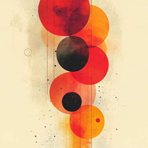 红橙圆圈抽象设计