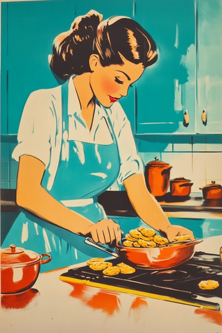 女人厨房烤饼干