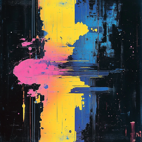 霓虹像素变形图案