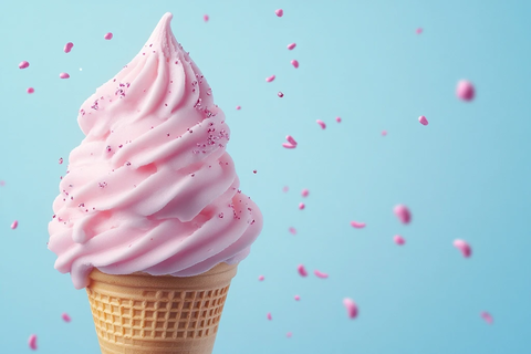 粉色冰淇淋甜筒插画