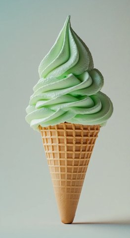 薄荷冰淇淋白色背景