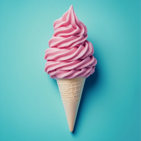 粉色冰淇淋与青色背景
