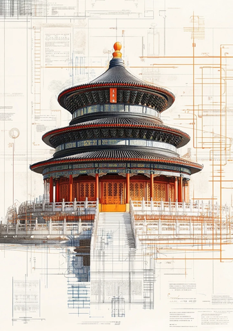 天坛建筑设计图传统与设计的融合