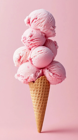 棉花糖冰淇淋甜筒平铺图