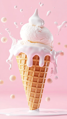 融化冰淇淋华夫饼