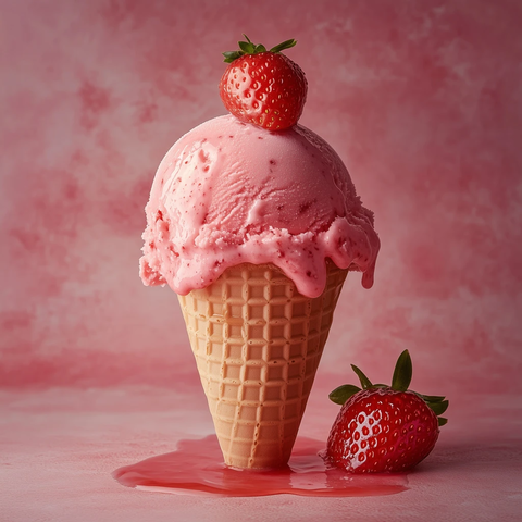 草莓冰淇淋高细节摄影