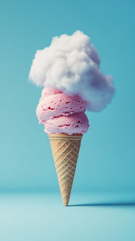 粉色冰淇淋云朵锥形筒