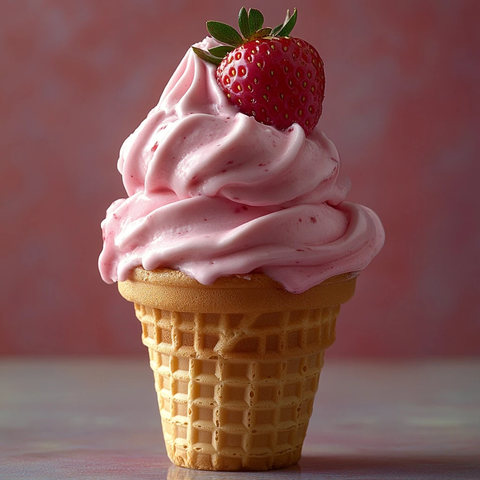 草莓冰淇淋甜筒