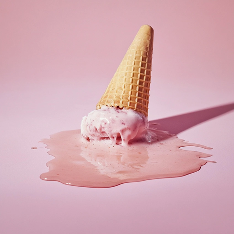 掉落的冰淇淋锥筒