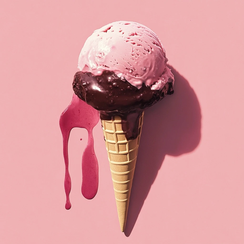 冰淇淋甜筒水果装饰