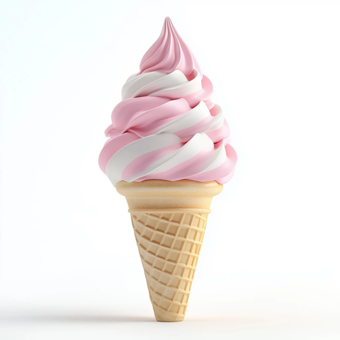 粉白冰淇淋圆筒插画