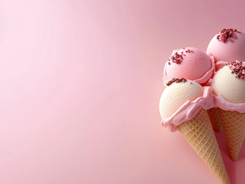 粉色背景的甜点招牌