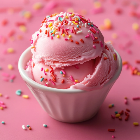 粉色冰淇淋撒糖珠