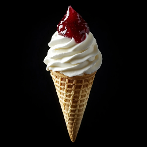 红色果酱冰淇淋华夫筒
