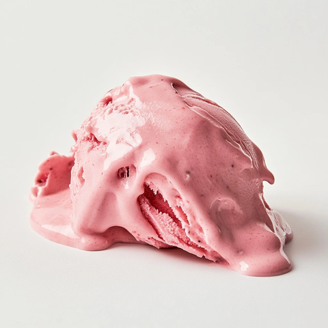 草莓冰淇淋涂抹白色表面