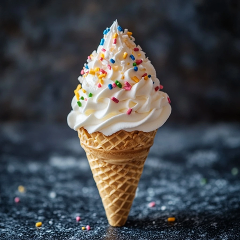 冰淇淋甜筒配糖屑