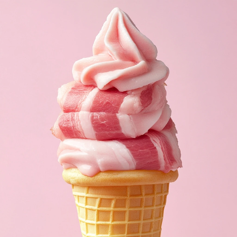 猪肉卷锥形冰淇淋造型