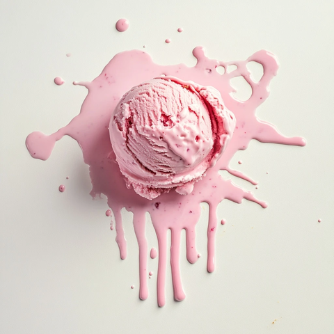 粉色冰淇淋掉落白色地板